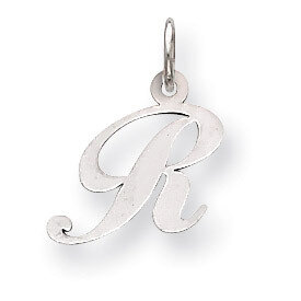 Small Fancy Script Initial R Charm 14k white Gold YC651R, MPN: YC651R, 191101634543