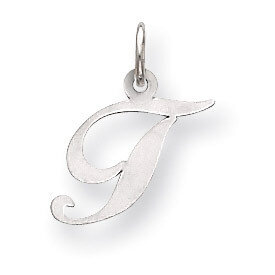 Small Fancy Script Initial T Charm 14k white Gold YC651T, MPN: YC651T, 191101634567