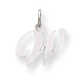 Small Fancy Script Initial W Charm 14k white Gold YC651W, MPN: YC651W, 191101634581