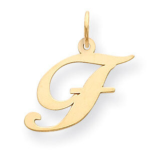 Initial F Charm 14K Gold Medium Fancy Script YC652F, MPN: YC652F, 886774136738