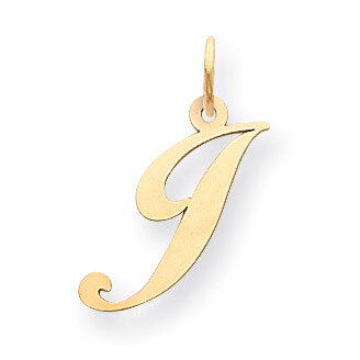 Initial J Charm 14K Gold Medium Fancy Script YC652J, MPN: YC652J, 886774136776