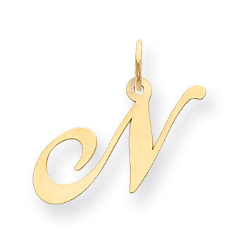 Initial N Charm 14K Gold Medium Fancy Script YC652N, MPN: YC652N, 886774136813