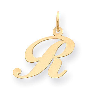 Initial R Charm 14K Gold Medium Fancy Script YC652R