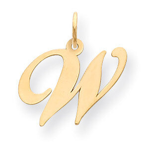 Initial W Charm 14K Gold Medium Fancy Script YC652W, MPN: YC652W, 886774136882