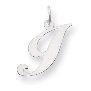 Medium Fancy Script Initial I Charm Pendant 14k white Gold YC653I, MPN: YC653I, 883957030098