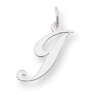 Medium Fancy Script Initial J Charm Pendant 14k white Gold YC653J, MPN: YC653J, 883957030104