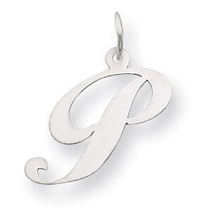 Medium Fancy Script Initial P Charm Pendant 14k white Gold YC653P, MPN: YC653P, 883957030210
