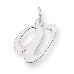 Medium Fancy Script Initial V Charm Pendant 14k white Gold YC653V, MPN: YC653V, 883957030258