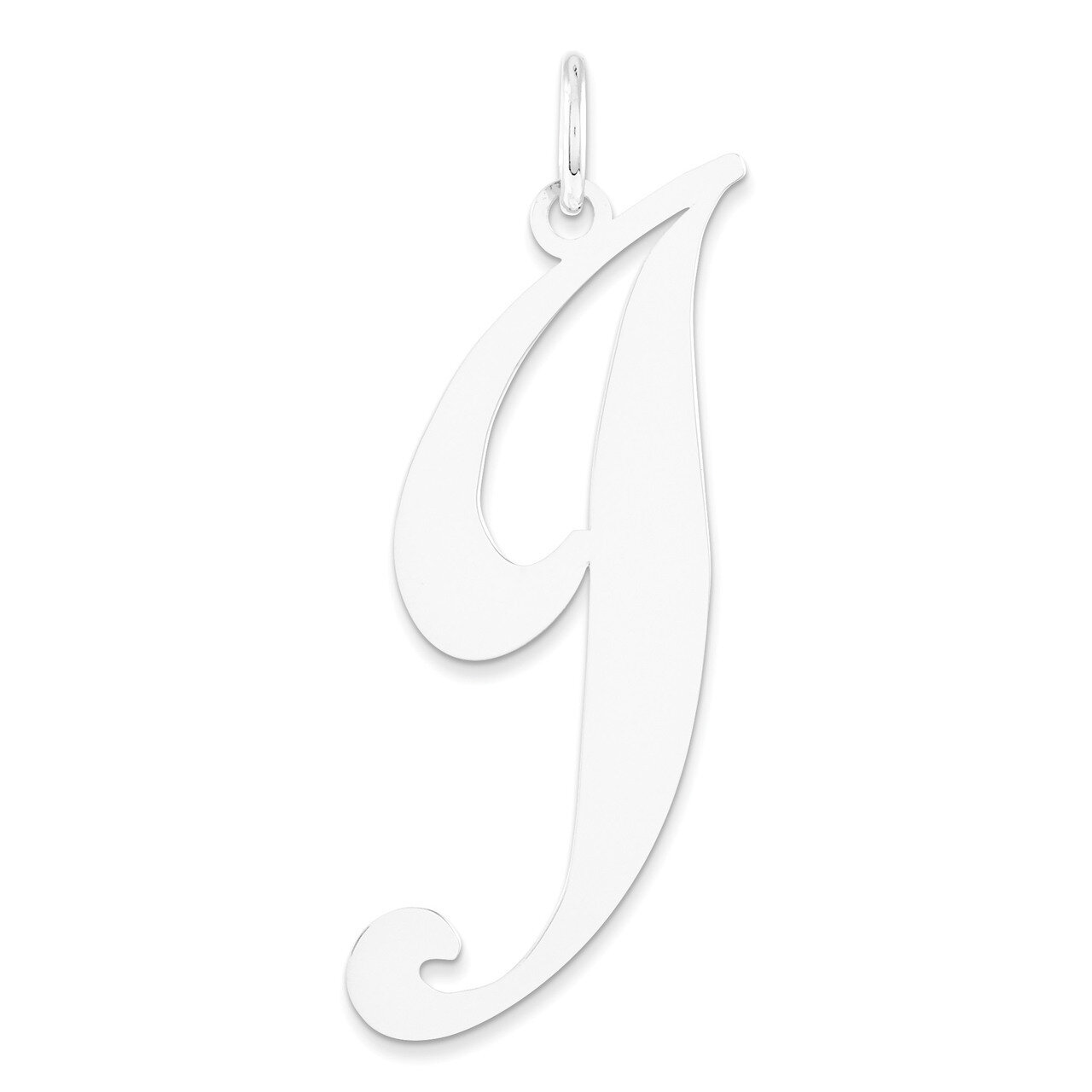 Large Fancy Script Initial J Charm 14k white Gold YC655J, MPN: YC655J, 191101634680