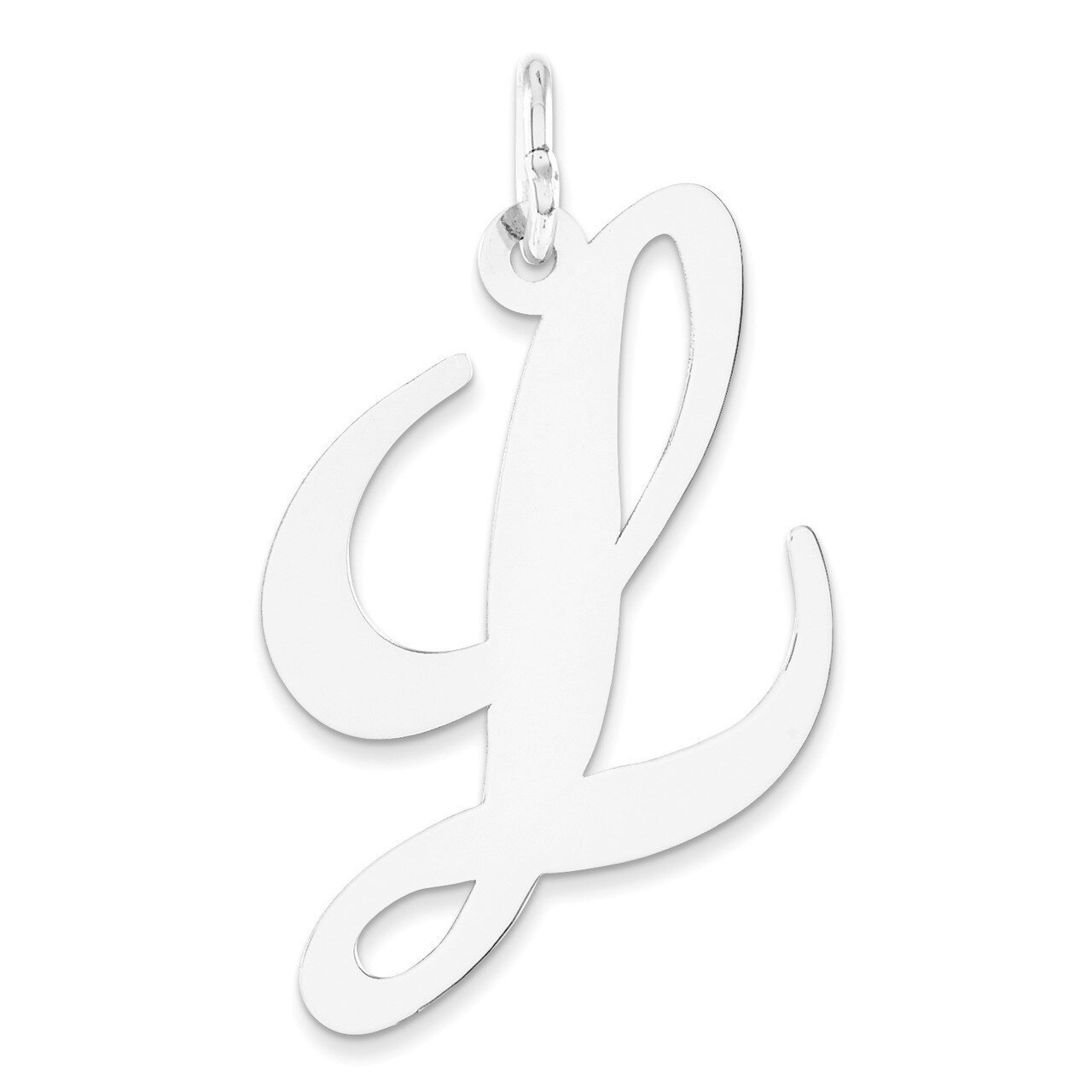 Large Fancy Script Initial L Charm 14k white Gold YC655L, MPN: YC655L, 191101634703