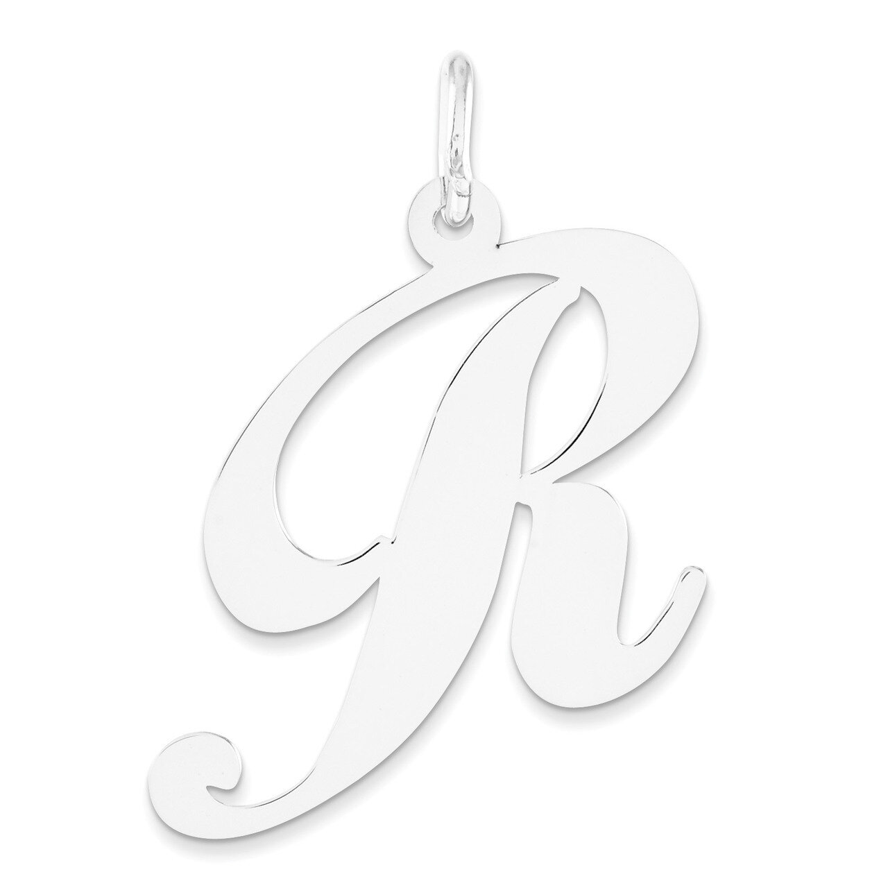 Large Fancy Script Initial R Charm 14k white Gold YC655R, MPN: YC655R, 191101634758