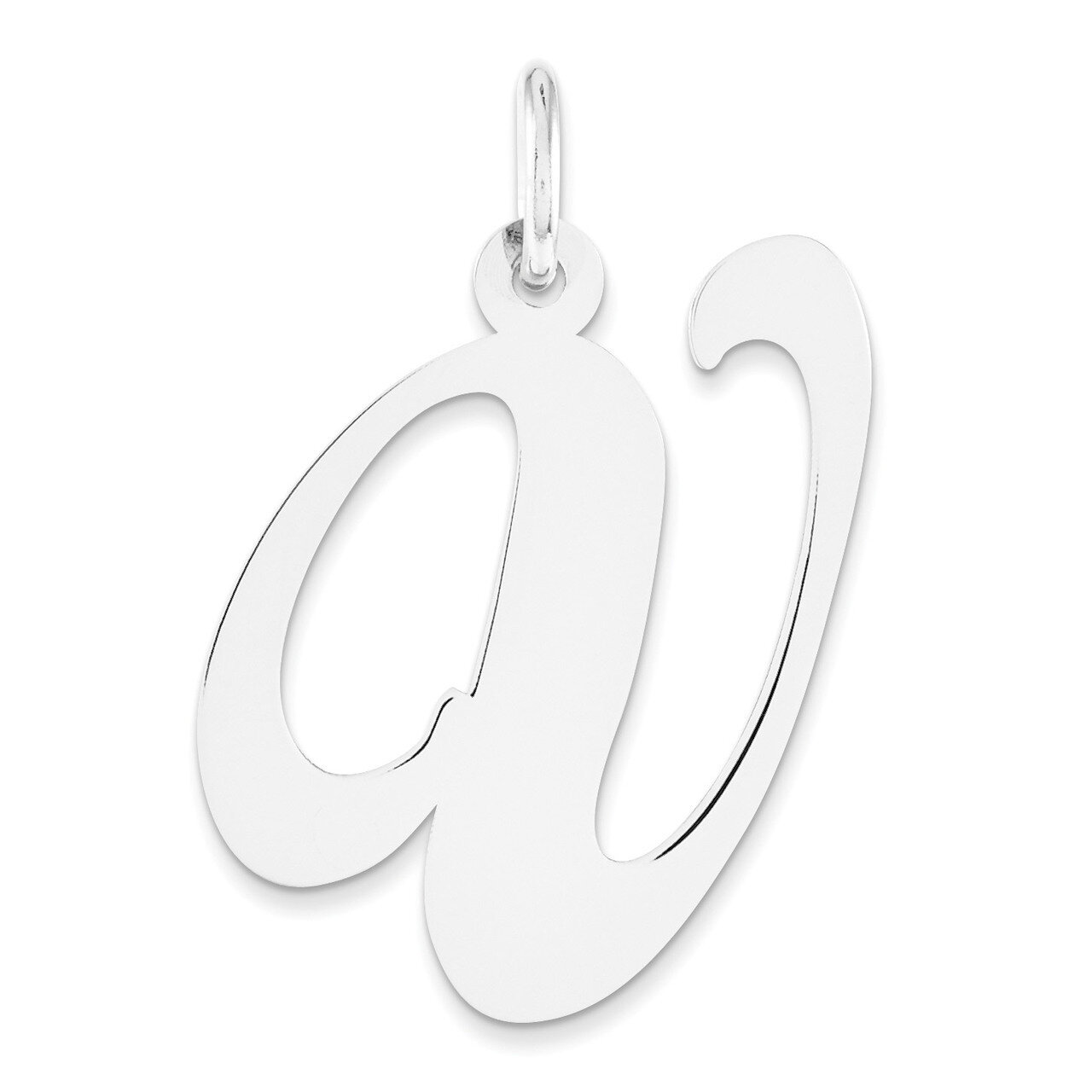 Large Fancy Script Initial V Charm 14k white Gold YC655V, MPN: YC655V, 191101634789