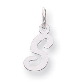 Small Script Initial S Charm 14k white Gold YC659S, MPN: YC659S, 191101634970
