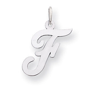 Medium Script Initial F Charm 14k white Gold YC661F, MPN: YC661F, 191101635069