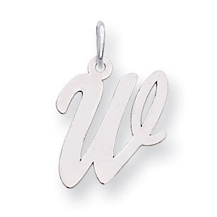 Medium Script Initial W Charm 14k white Gold YC661W, MPN: YC661W, 191101635212