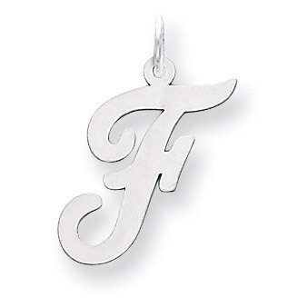 Large Script Initial F Charm 14k white Gold YC663F, MPN: YC663F, 883957030531