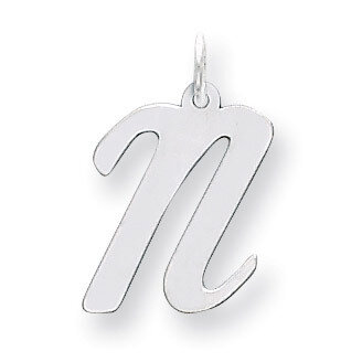 Large Script Initial N Charm 14k white Gold YC663N, MPN: YC663N, 883957030678