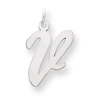 Large Script Initial V Charm 14k white Gold YC663V, MPN: YC663V, 883957030883