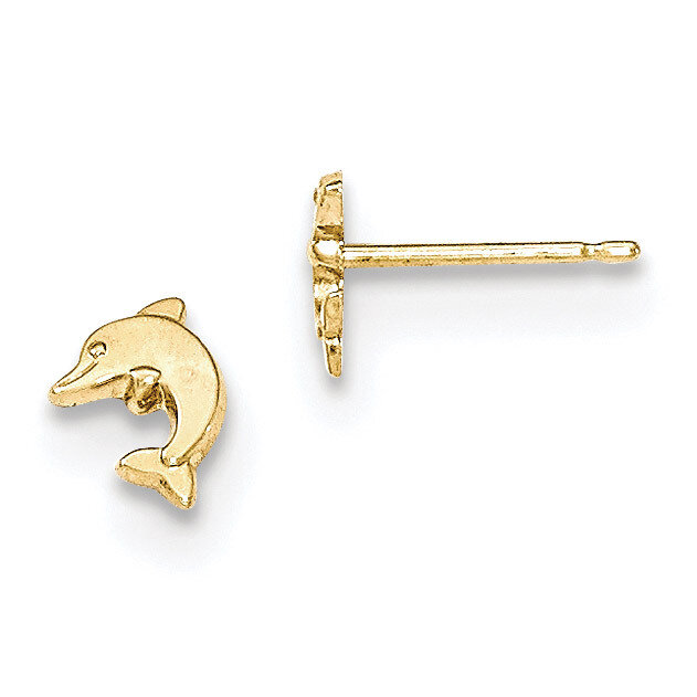 Dolphin Post Earrings 14k Gold Polished YE1756, MPN: YE1756, 886774762067