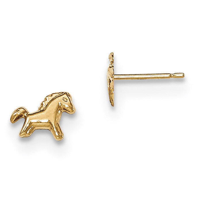 Horse Post Earrings 14k Gold Polished YE1760