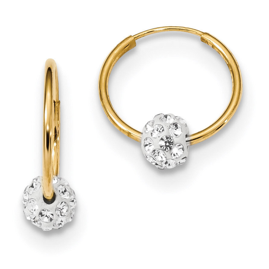 Crystal and Resin Bead Endless Hoops Earrings 14k Gold Polished YE1774