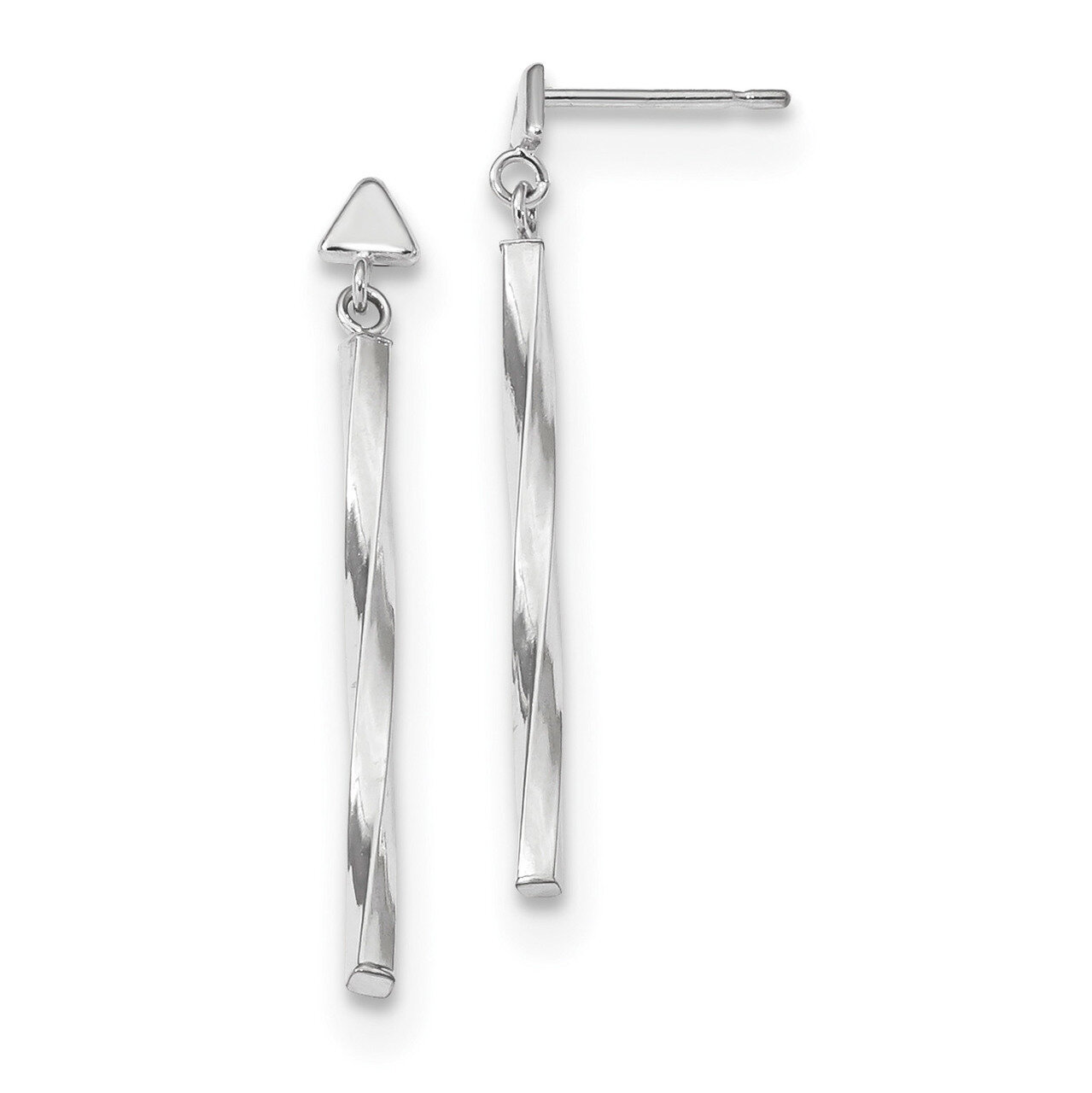 Polished Twisted Dangle Tube Earrings 14k white Gold YE1806W, MPN: YE1806W, 191101057618