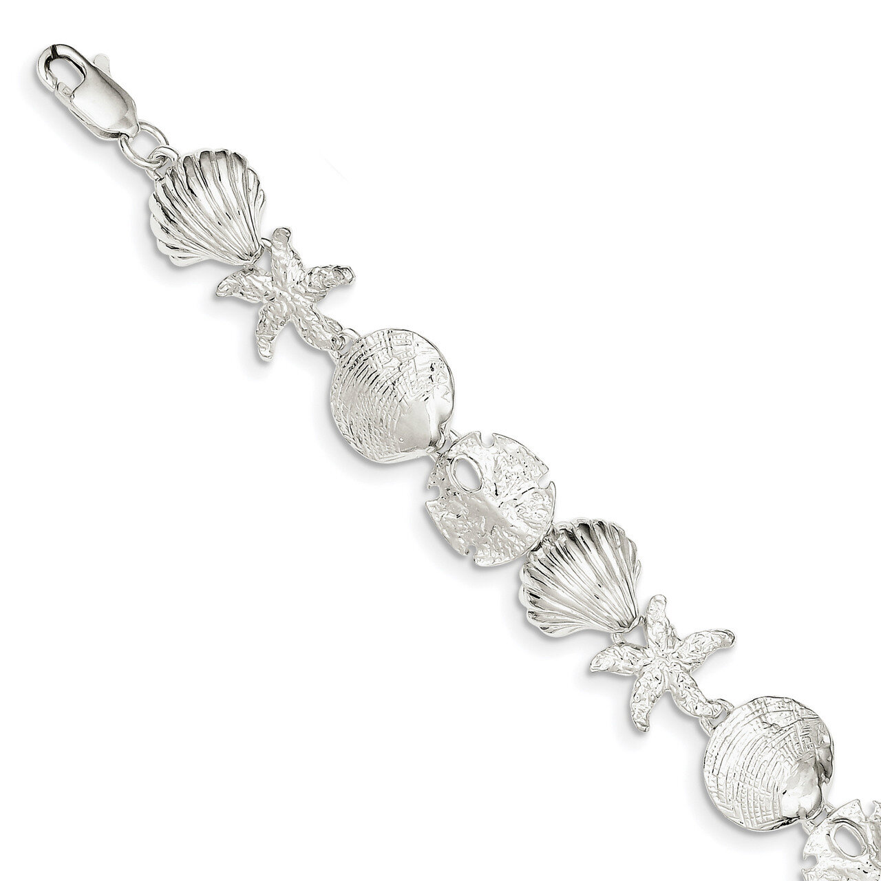 Seashells Bracelet 8 Inch Sterling Silver QA28-8