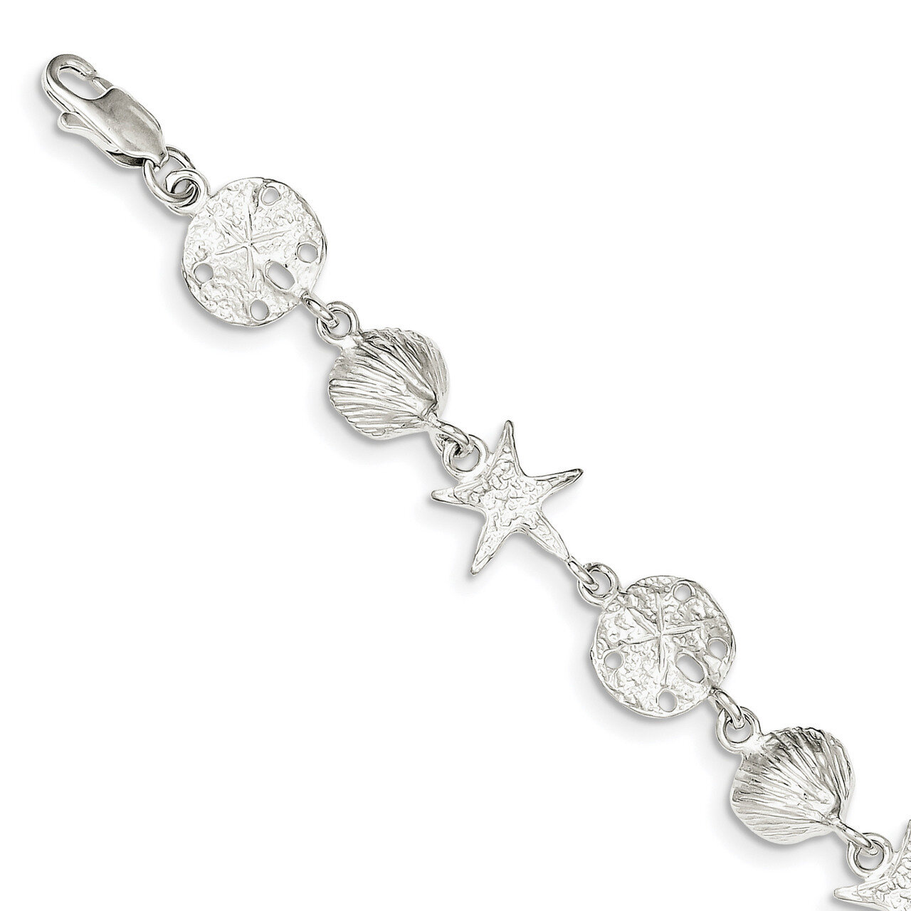 Seashells Bracelet 8 Inch Sterling Silver QA29-8