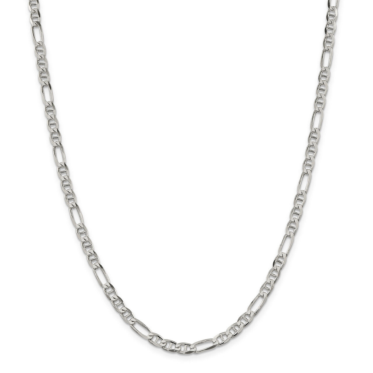 22 Inch 4.5mm Figaro Anchor Chain Sterling Silver QAF120-22, MPN: QAF120-22, 886774048017