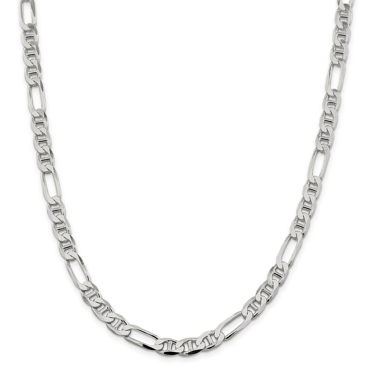 26 Inch 7.5mm Figaro Anchor Chain Sterling Silver QAF200-26, MPN: QAF200-26, 883957750293