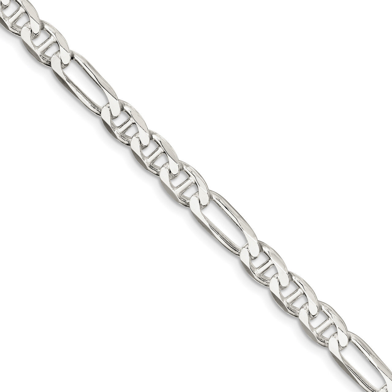 9 Inch 7.5mm Figaro Anchor Chain Sterling Silver QAF200-9, MPN: QAF200-9, 883957969350