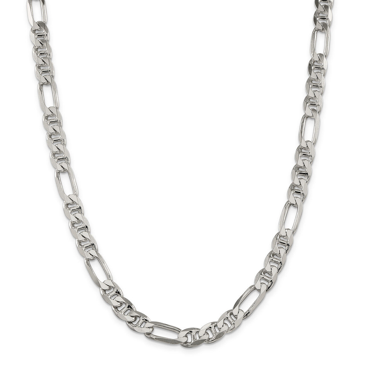 26 Inch 7.75mm Figaro Anchor Chain Sterling Silver QAF220-26, MPN: QAF220-26, 883957931289