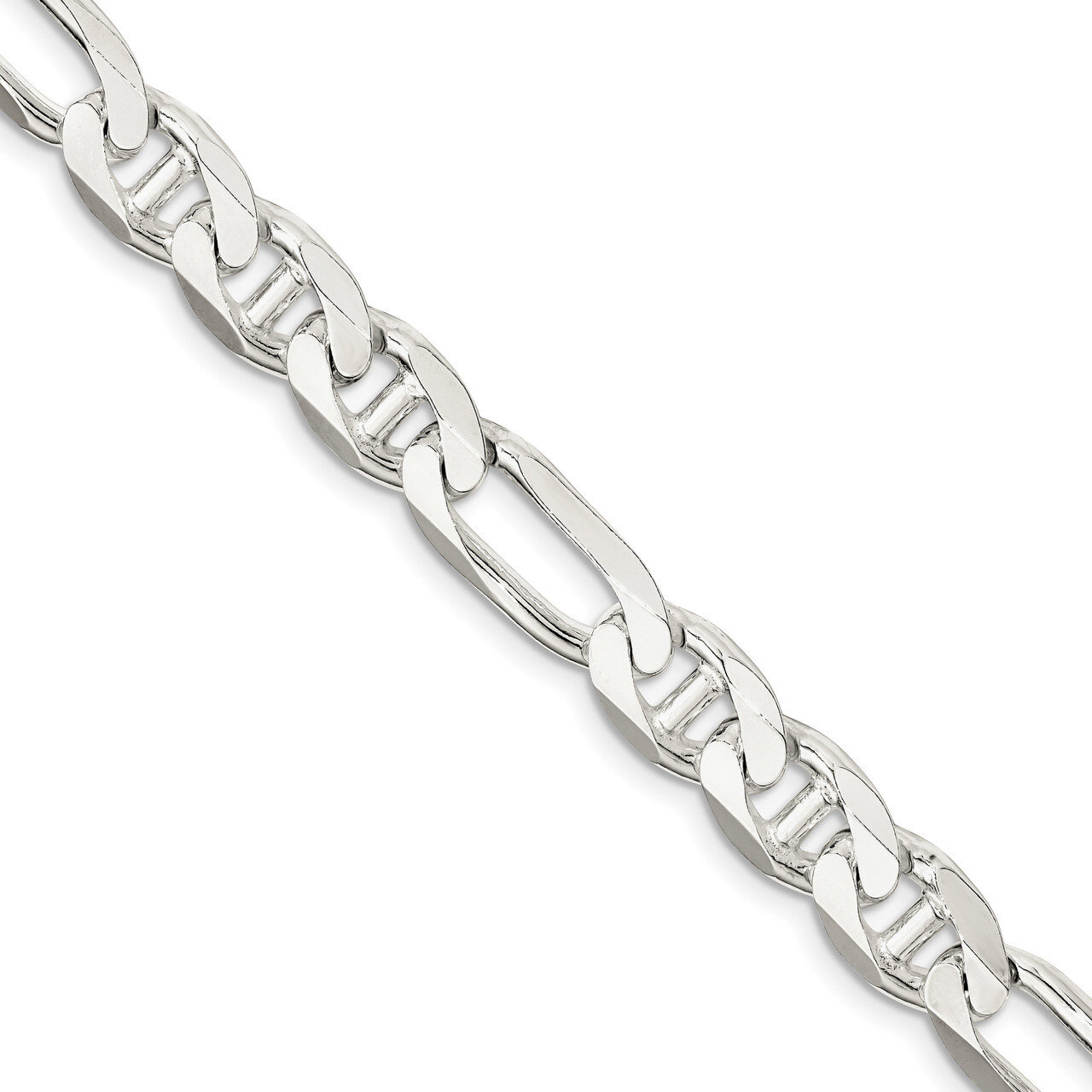 9 Inch 10.65mm Figaro Anchor Chain Sterling Silver QAF300-9, MPN: QAF300-9, 883957236438