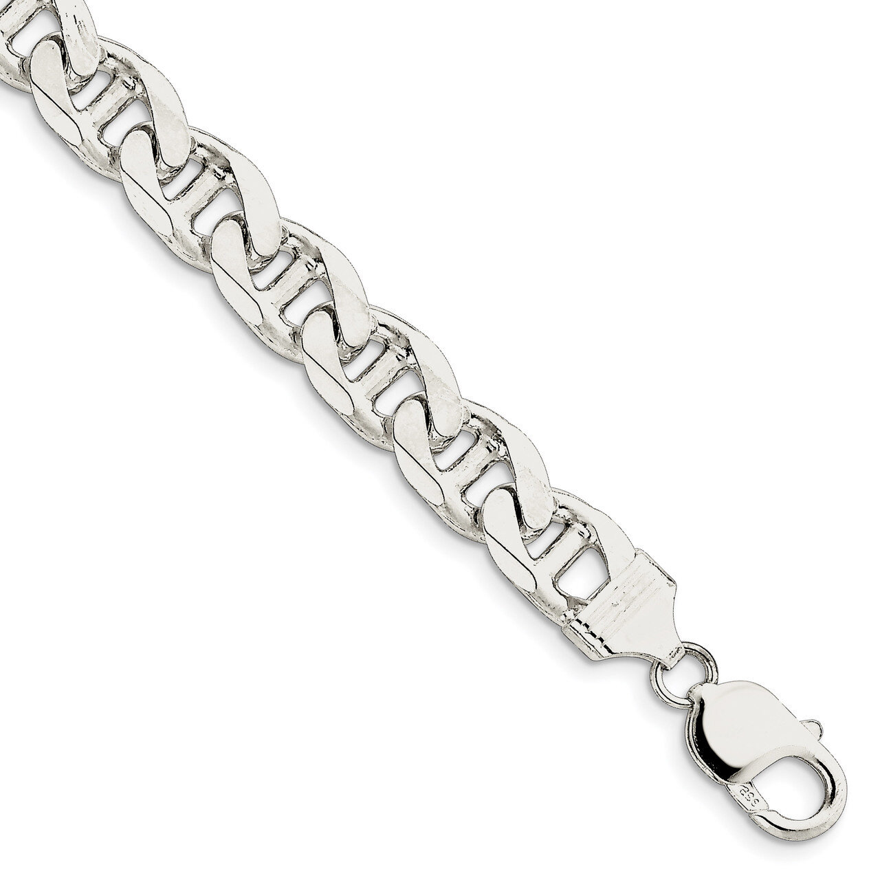 8 Inch 10.5mm Flat Anchor Chain Sterling Silver QAN300-8, MPN: QAN300-8, 886774105161