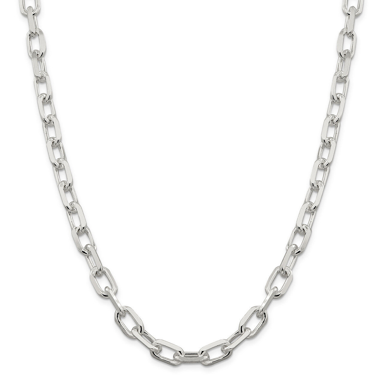 24 Inch 9mm Fancy Diamond-cut Open Link Cable Chain Sterling Silver QAR250-24, MPN: QAR250-24, 8839…
