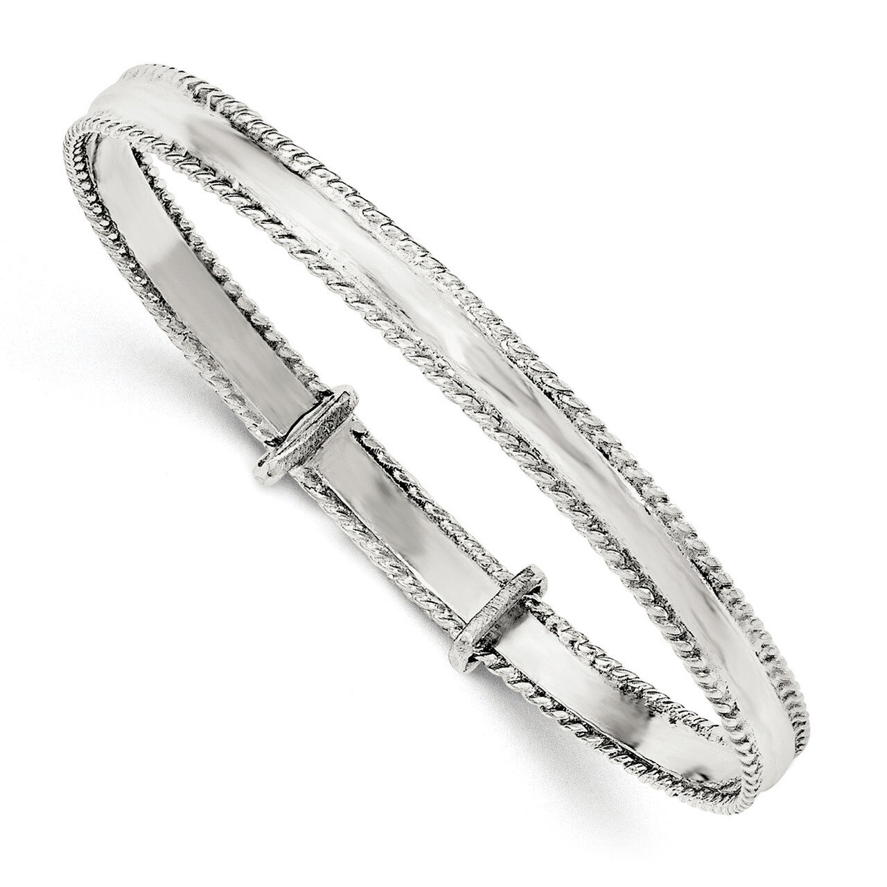 Milgrain Kids 4.75mm Adjustable Bangle Sterling Silver Polished QB1053, MPN: QB1053, 191101176463