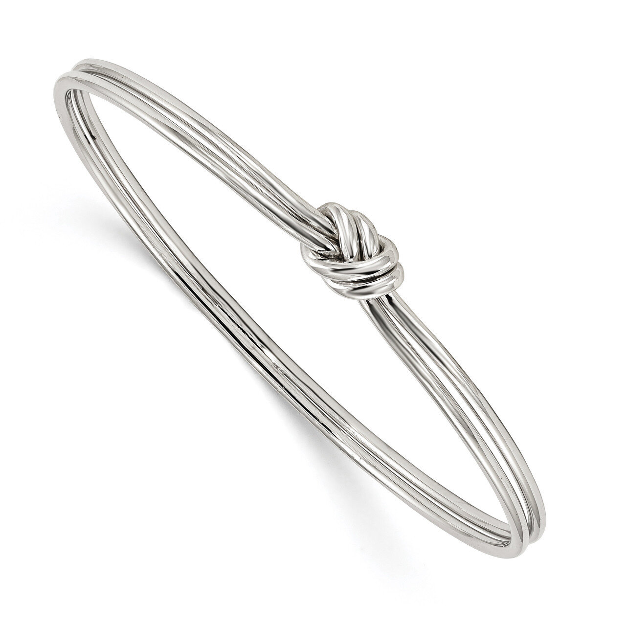 Knot Slip on Bangle Sterling Silver Rhodium-plated Polished QB1080, MPN: QB1080, 191101328473