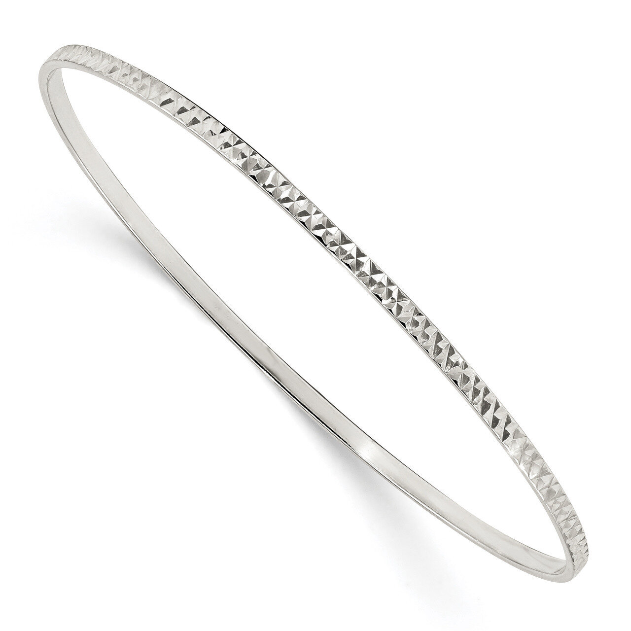 Slip-on Bangle Sterling Silver Diamond Cut QB1087, MPN: QB1087, 886774116136