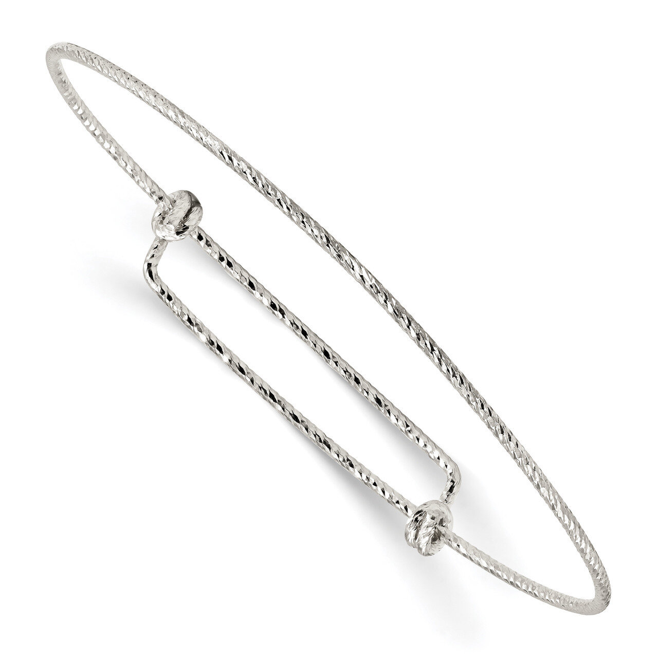 Diamond-cut 1.65mm 8-90.5 Inch Expandable Bangle Sterling Silver Polished QB1106, MPN: QB1106, 8867…