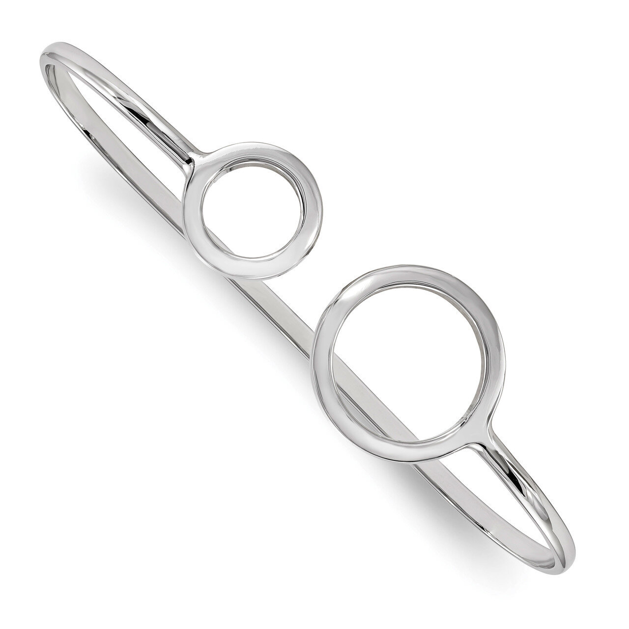 Circles Palm Bangle Sterling Silver Rhodium-plated Polished QB1117, MPN: QB1117, 886774108001