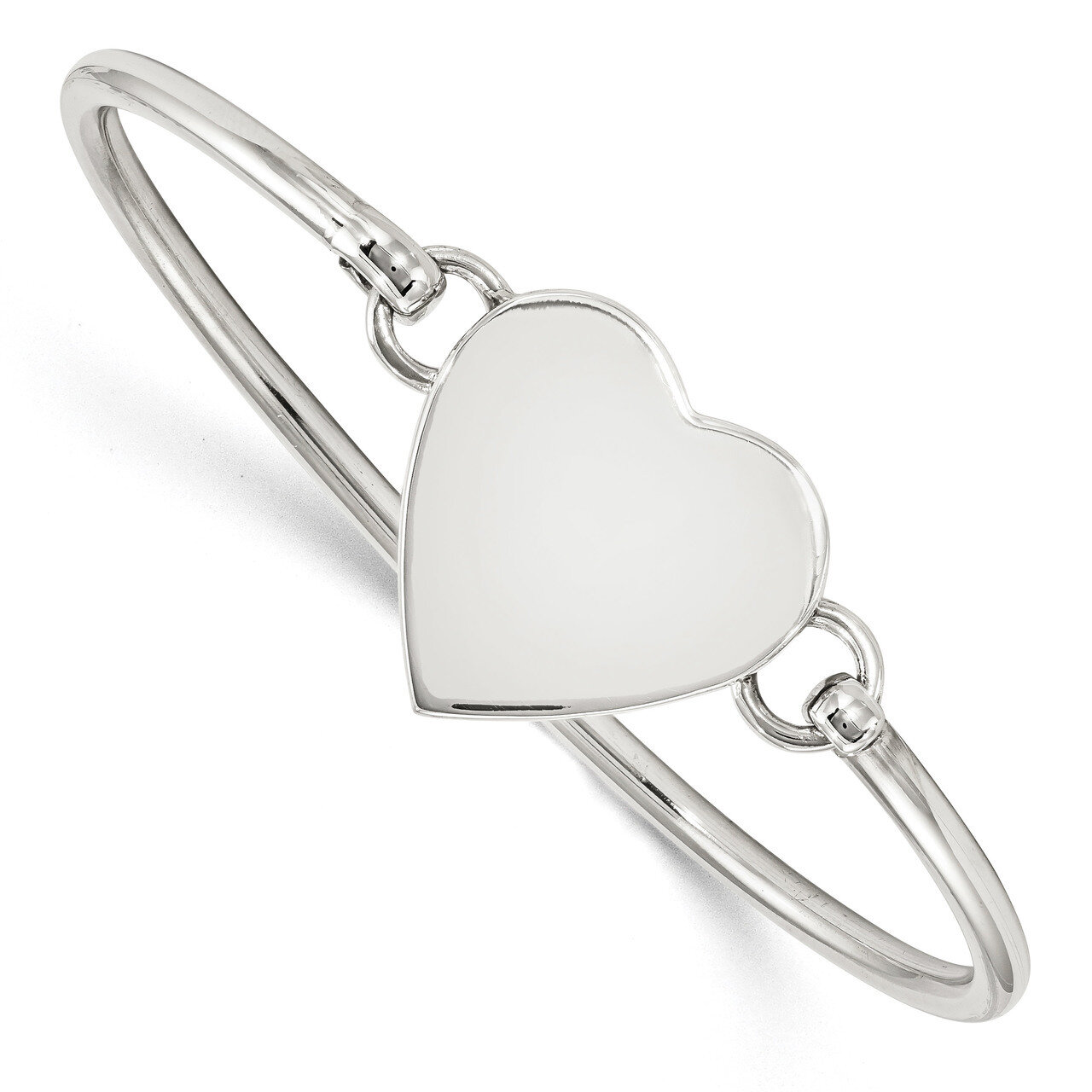 Engravable Heart Bangle Sterling Silver Polished QB1137, MPN: QB1137, 191101107320