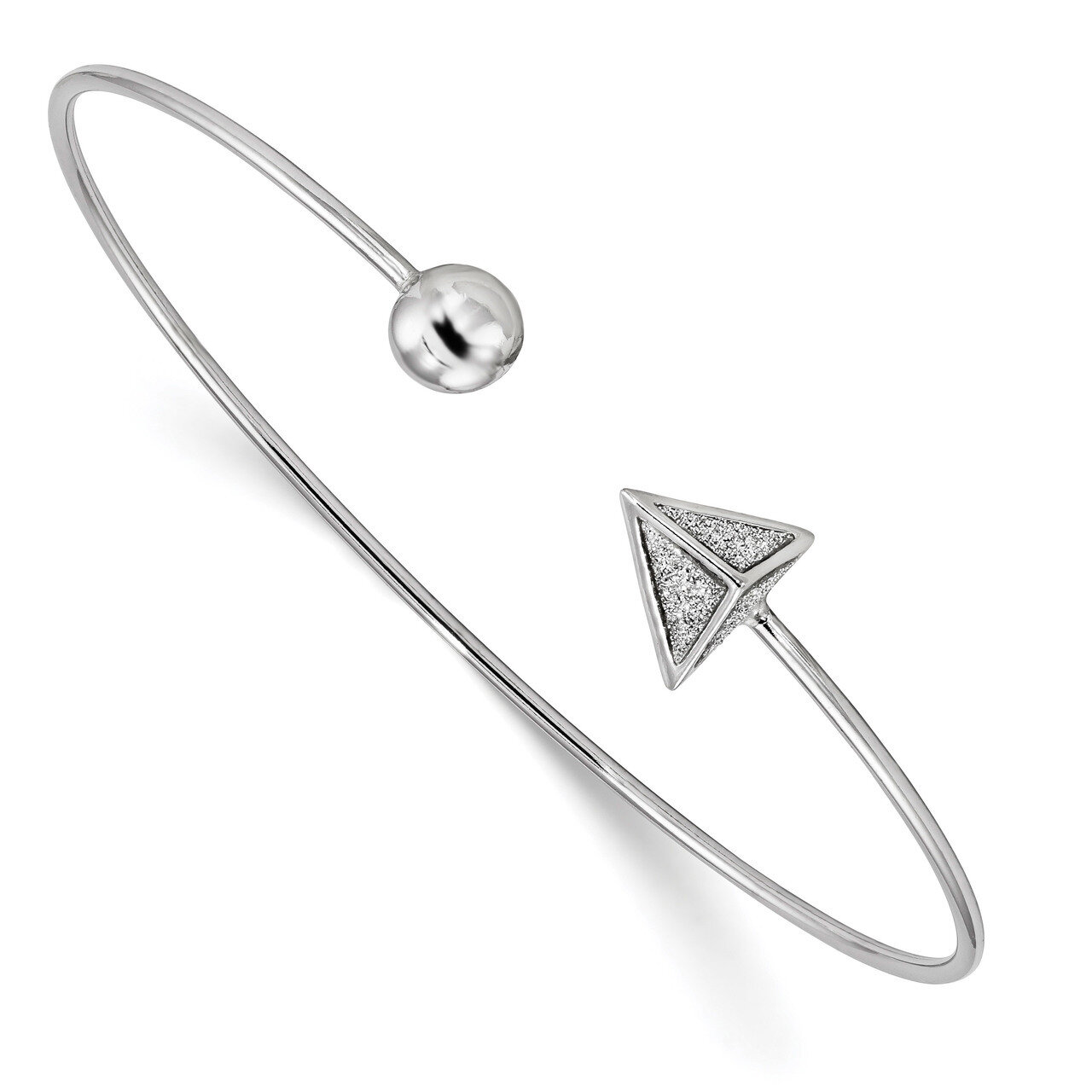 Glitter Enamel Triangle Flex Cuff Ba Sterling Silver Rhodium-plated QB1179, MPN: QB1179, 1911012713…