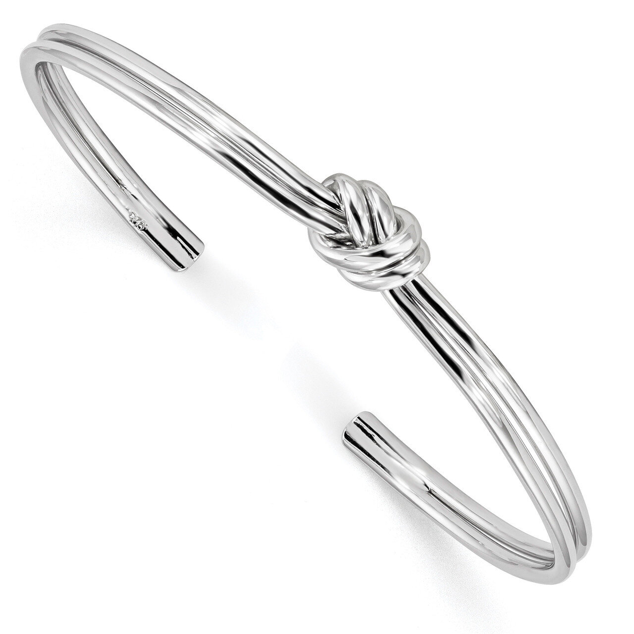 Knot Cuff Bangle Sterling Silver Rhodium-plated Polished QB1193, MPN: QB1193, 883957186610