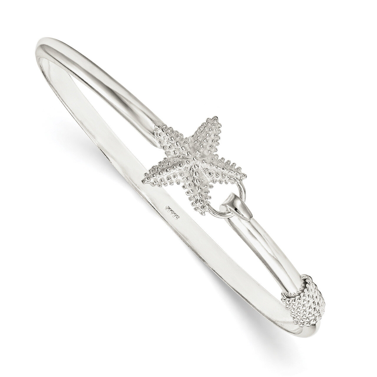 Starfish Bangle Sterling Silver Polished and Textured QB910