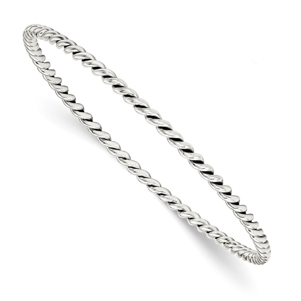 3mm Twisted Slip-on Bangle Sterling Silver Antiqued QB920