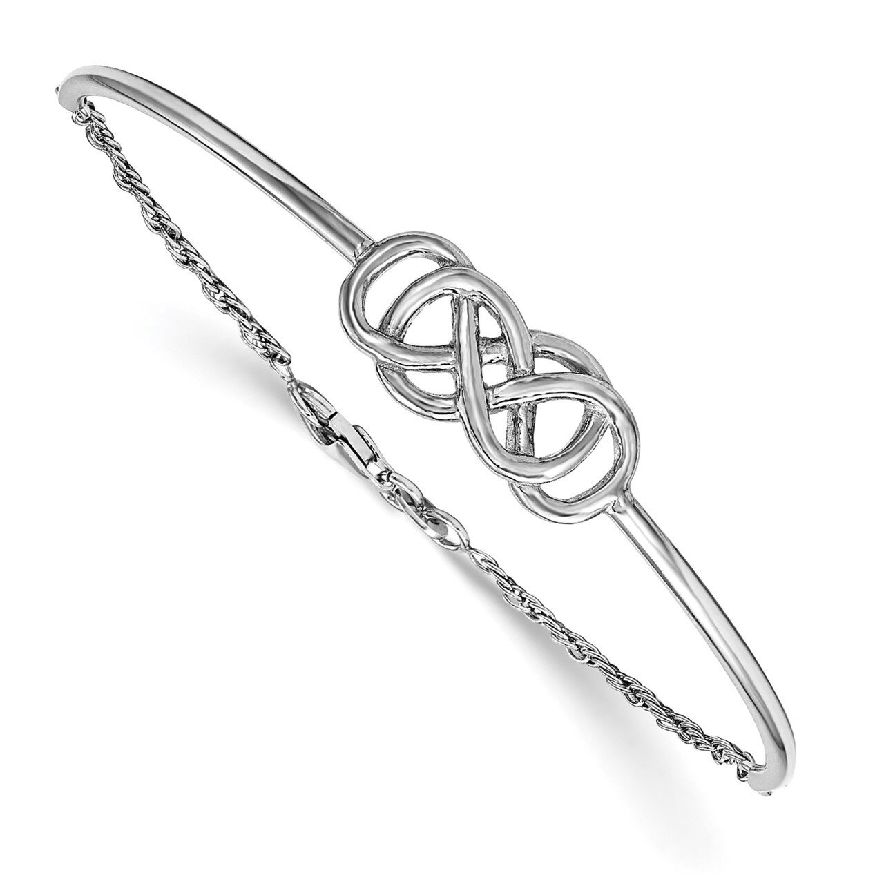 Double Infinity Symbol Bangle Sterling Silver Rhodium-plated QB939, MPN: QB939, 191101072901