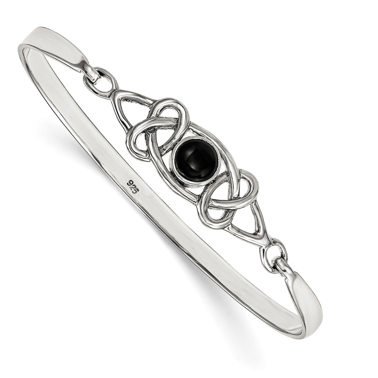Black Onyx Flexible Bangle Bracelet Sterling Silver QB946, MPN: QB946, 886774128566