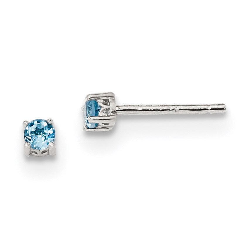 3mm Round Swiss Blue Topaz Post Earrings Sterling Silver QBE25DEC, MPN: QBE25DEC, 191101048562