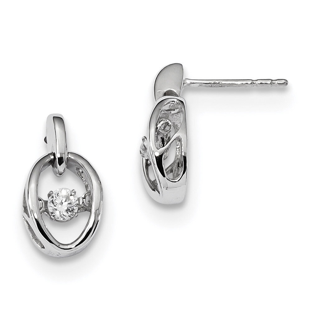 CZ Diamond Birthstone Vibrant Earrings Sterling Silver Rhodium QBE32APR, MPN: QBE32APR, 883957936819