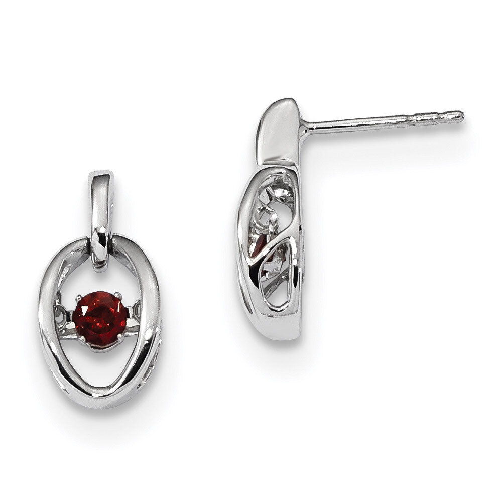 Garnet Birthstone Vibrant Earrings Sterling Silver Rhodium QBE32JAN, MPN: QBE32JAN, 883957825137